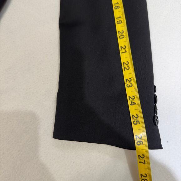 Jones New York Men's 40L 100% Wool 3 Button Front Notch Lapel Suit Black Blazer - Picture 13 of 14